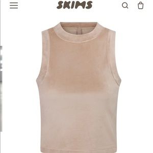 Skims velour crew neck top